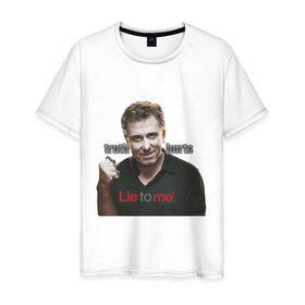 Мужская футболка хлопок с принтом Lie to me (Обмани меня) (2) в городе Новоалтайск, 100% хлопок | прямой крой, круглый вырез горловины, длина до линии бедер, слегка спущенное плечо. | truth hurtslie to me | обмани меня | теория лжи | тим рот