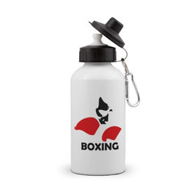 Бутылка спортивная с принтом Russia boxing в городе Новоалтайск, металл | емкость — 500 мл, в комплекте две пластиковые крышки и карабин для крепления | кикбоксинг