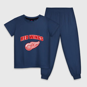 Детская пижама хлопок с принтом Detroit Red Wings (2) в городе Новоалтайск, 100% хлопок |  брюки и футболка прямого кроя, без карманов, на брюках мягкая резинка на поясе и по низу штанин
 | detroit red wings | nhl | лига | национальная хоккейная лига | нхл