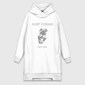 Платье-худи хлопок с принтом Kurt Cobain в городе Новоалтайск,  |  | kurt cobain | nirvana | кумиры | курт кобейн | легенды | нирвана | певцы | портреты