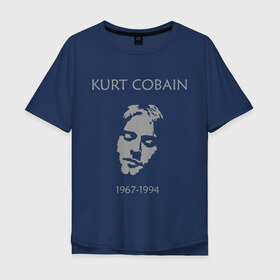Мужская футболка хлопок Oversize с принтом Kurt Cobain в городе Новоалтайск, 100% хлопок | свободный крой, круглый ворот, “спинка” длиннее передней части | kurt cobain | nirvana | кумиры | курт кобейн | легенды | нирвана | певцы | портреты