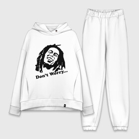 Женский костюм хлопок Oversize с принтом Bob marley don	 worry в городе Новоалтайск,  |  | боб | марли | рагга | растаманы | регги