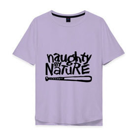 Мужская футболка хлопок Oversize с принтом Naughty by nature в городе Новоалтайск, 100% хлопок | свободный крой, круглый ворот, “спинка” длиннее передней части | Тематика изображения на принте: хип хоп
