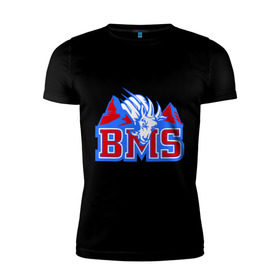 Мужская футболка премиум с принтом Blue Mountain State в городе Новоалтайск, 92% хлопок, 8% лайкра | приталенный силуэт, круглый вырез ворота, длина до линии бедра, короткий рукав | Тематика изображения на принте: blue mountain state | bms