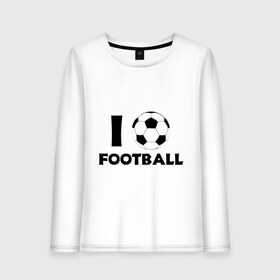 Женский лонгслив хлопок с принтом I love football в городе Новоалтайск, 100% хлопок |  | footall | мяч | я люблю футбол