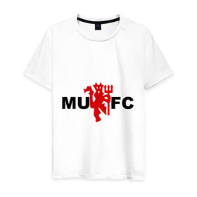 Мужская футболка хлопок с принтом Манчестер Юнайтед (manchester united) в городе Новоалтайск, 100% хлопок | прямой крой, круглый вырез горловины, длина до линии бедер, слегка спущенное плечо. | manchester united | евро 2012 | манчестер юнайтед | футбольный клуб