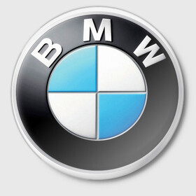 Значок с принтом BMW - эмблема в городе Новоалтайск,  металл | круглая форма, металлическая застежка в виде булавки | bmv | bmw | x5 | бмв | логотип