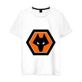 Мужская футболка хлопок с принтом Wolverhampton Wanderers FC в городе Новоалтайск, 100% хлопок | прямой крой, круглый вырез горловины, длина до линии бедер, слегка спущенное плечо. | fa premier league.англия футбол | wolverhampton wanderers | английский футбольный клуб | фк англии