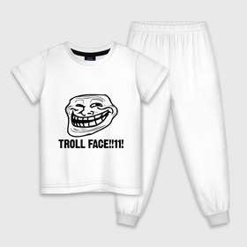 Детская пижама хлопок с принтом Troll face в городе Новоалтайск, 100% хлопок |  брюки и футболка прямого кроя, без карманов, на брюках мягкая резинка на поясе и по низу штанин
 | troll | trollface | лицо | тролль | троль