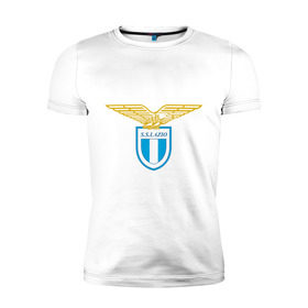 Мужская футболка премиум с принтом Italian Serie A. SS Lazio Roma в городе Новоалтайск, 92% хлопок, 8% лайкра | приталенный силуэт, круглый вырез ворота, длина до линии бедра, короткий рукав | italian serie a | lazio roma | евро 2012 | итальянский футбол | фк италии | футбольный клуб италии