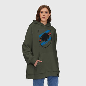 Худи SuperOversize хлопок с принтом Italian Serie A. UC Sampdoria в городе Новоалтайск, 70% хлопок, 30% полиэстер, мягкий начес внутри | карман-кенгуру, эластичная резинка на манжетах и по нижней кромке, двухслойный капюшон
 | italian serie a | sampdoria | евро 2012 | итальянский футбол | фк италии | футбольный клуб италии