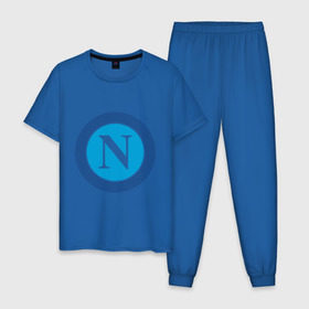 Мужская пижама хлопок с принтом Italian Serie A. SSC Napoli в городе Новоалтайск, 100% хлопок | брюки и футболка прямого кроя, без карманов, на брюках мягкая резинка на поясе и по низу штанин
 | italian serie a | napoli | евро 2012 | итальянский футбол | фк италии | футбольный клуб италии