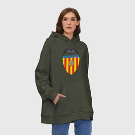 Худи SuperOversize хлопок с принтом Spanish Primera. Valencia FC в городе Новоалтайск, 70% хлопок, 30% полиэстер, мягкий начес внутри | карман-кенгуру, эластичная резинка на манжетах и по нижней кромке, двухслойный капюшон
 | valencia | valencia fc | валенсия | евро 2012 | испания | сборная испании | фк | футбольный клуб