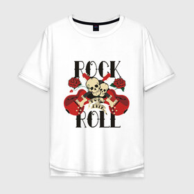 Мужская футболка хлопок Oversize с принтом Rock (8) в городе Новоалтайск, 100% хлопок | свободный крой, круглый ворот, “спинка” длиннее передней части | Тематика изображения на принте: heavy metal | metal | rocknroll | trash metal | гитары | метал | металл | рок | рок н ролл | рокrock | трэш метал | хеви метал | череп