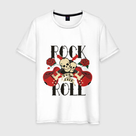 Мужская футболка хлопок с принтом Rock (8) в городе Новоалтайск, 100% хлопок | прямой крой, круглый вырез горловины, длина до линии бедер, слегка спущенное плечо. | heavy metal | metal | rocknroll | trash metal | гитары | метал | металл | рок | рок н ролл | рокrock | трэш метал | хеви метал | череп