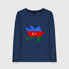 Женский лонгслив хлопок с принтом Azerbaijan map в городе Новоалтайск, 100% хлопок |  | azerbaijan | azerbaijan map | map | азербайджан | азербайджанец | карта азербайджана