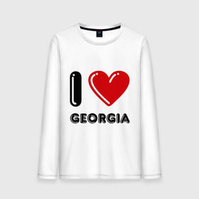 Мужской лонгслив хлопок с принтом I love Georgia в городе Новоалтайск, 100% хлопок |  | georgia | i love | i love georgia | америка | сша | штат джорджия | я люблю джорджию