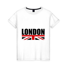 Женская футболка хлопок с принтом London в городе Новоалтайск, 100% хлопок | прямой крой, круглый вырез горловины, длина до линии бедер, слегка спущенное плечо | лондон