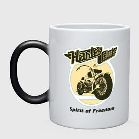 Кружка хамелеон с принтом Harley Davidson Spirit of freedom в городе Новоалтайск, керамика | меняет цвет при нагревании, емкость 330 мл | Тематика изображения на принте: harley | harley davidson | harley davidson 