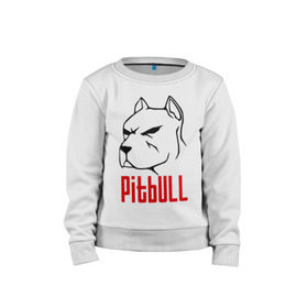 Детский свитшот хлопок с принтом Pitbull (Питбуль) в городе Новоалтайск, 100% хлопок | круглый вырез горловины, эластичные манжеты, пояс и воротник | Тематика изображения на принте: спартак