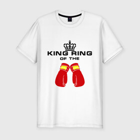 Мужская футболка премиум с принтом King of the ring в городе Новоалтайск, 92% хлопок, 8% лайкра | приталенный силуэт, круглый вырез ворота, длина до линии бедра, короткий рукав | емельяненко