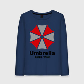 Женский лонгслив хлопок с принтом Umbrella corporation в городе Новоалтайск, 100% хлопок |  | resident evil | umbrella corporation | амбрелла | корпорация | логотип | обитель зла