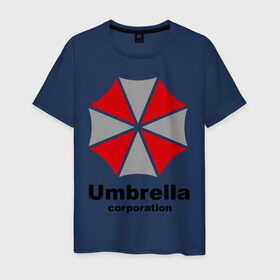 Мужская футболка хлопок с принтом Umbrella corporation в городе Новоалтайск, 100% хлопок | прямой крой, круглый вырез горловины, длина до линии бедер, слегка спущенное плечо. | resident evil | umbrella corporation | амбрелла | корпорация | логотип | обитель зла