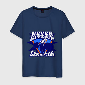 Мужская футболка хлопок с принтом WWE John Cena  Never Give Up  в городе Новоалтайск, 100% хлопок | прямой крой, круглый вырез горловины, длина до линии бедер, слегка спущенное плечо. | wwe | бои без правил | джон сина