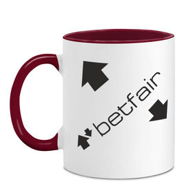 Кружка двухцветная с принтом Betfair (3) в городе Новоалтайск, керамика | объем — 330 мл, диаметр — 80 мм. Цветная ручка и кайма сверху, в некоторых цветах — вся внутренняя часть | betfair | бетфаер | бетфайр | буки | букмейкеры | букмекеры | букмекрская контора | бэтфаер | бэтфайр | везение | выигрыш | зачем рабтать | ставки | удача