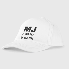 Детская бейсболка с принтом MJ в городе Новоалтайск, 100% хлопок | классический козырек, металлическая застежка-регулятор размера | Тематика изображения на принте: майкл джексон
