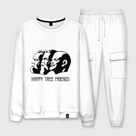 Мужской костюм хлопок с принтом Happy Tree Friends (2) в городе Новоалтайск, 100% хлопок | на свитшоте круглая горловина, мягкая резинка по низу. Брюки заужены к низу, на них два вида карманов: два “обычных” по бокам и два объемных, с клапанами, расположенные ниже линии бедра. Брюки с мягкой трикотажной резинкой на поясе и по низу штанин. В поясе для дополнительного комфорта — широкие завязки | friends | happy | happy tree friends | lenin | tree | ussr | ленин | ссср | три друга