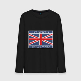 Мужской лонгслив хлопок с принтом London - Лондон с флагом Англии в городе Новоалтайск, 100% хлопок |  | Тематика изображения на принте: лондон