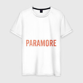 Мужская футболка хлопок с принтом Paramore orange logo в городе Новоалтайск, 100% хлопок | прямой крой, круглый вырез горловины, длина до линии бедер, слегка спущенное плечо. | paramore | rock | группы | логотип | рок