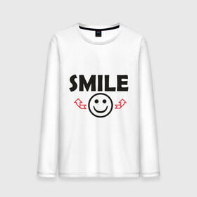 Мужской лонгслив хлопок с принтом Russian smile в городе Новоалтайск, 100% хлопок |  | smile | смайл | смайлик | улыбка