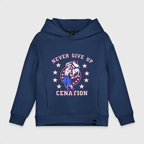 Детское худи Oversize хлопок с принтом WWE John Cena Never Give Up в городе Новоалтайск, френч-терри — 70% хлопок, 30% полиэстер. Мягкий теплый начес внутри —100% хлопок | боковые карманы, эластичные манжеты и нижняя кромка, капюшон на магнитной кнопке | wwe | бои без правил | джон сина