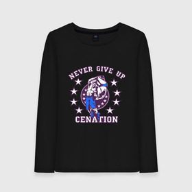 Женский лонгслив хлопок с принтом WWE John Cena Never Give Up в городе Новоалтайск, 100% хлопок |  | wwe | бои без правил | джон сина