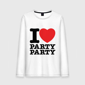 Мужской лонгслив хлопок с принтом I Love Party в городе Новоалтайск, 100% хлопок |  | i love | party | вечеринка | диско | дискотека | люблю тусоваться | танцы | туса | тусить | тусовка | я люблю