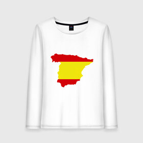 Женский лонгслив хлопок с принтом Испания (Spain) в городе Новоалтайск, 100% хлопок |  | spain | государство | европа | европейский | испания | карта | мадрид | флаг