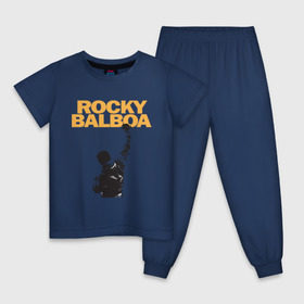 Детская пижама хлопок с принтом Рокки (Rocky Balboa) в городе Новоалтайск, 100% хлопок |  брюки и футболка прямого кроя, без карманов, на брюках мягкая резинка на поясе и по низу штанин
 | Тематика изображения на принте: емельяненко