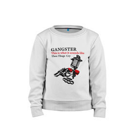 Детский свитшот хлопок с принтом Gangster mafia в городе Новоалтайск, 100% хлопок | круглый вырез горловины, эластичные манжеты, пояс и воротник | gangsters | гангстеры | костет | мафия | оружие | пистолет | револьвер
