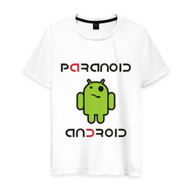 Мужская футболка хлопок с принтом Paranoid android в городе Новоалтайск, 100% хлопок | прямой крой, круглый вырез горловины, длина до линии бедер, слегка спущенное плечо. | paranoid android | админу | андроид | параноик | прикольные