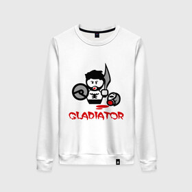 Женский свитшот хлопок с принтом Gladiator (Гладиатор) в городе Новоалтайск, 100% хлопок | прямой крой, круглый вырез, на манжетах и по низу широкая трикотажная резинка  | gladiator | гладиатор