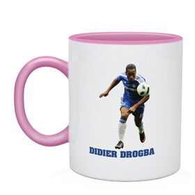 Кружка двухцветная с принтом Didier Drogba - Chelsea в городе Новоалтайск, керамика | объем — 330 мл, диаметр — 80 мм. Цветная ручка и кайма сверху, в некоторых цветах — вся внутренняя часть | Тематика изображения на принте: chelsea | didier drogba | евро 2012 | сборная америки | сша футбол | фк челси | челси