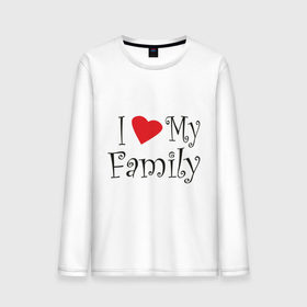 Мужской лонгслив хлопок с принтом I Love My Family в городе Новоалтайск, 100% хлопок |  | family | i love | дети | ребенок | родители | родные | родственники | семья | я люблю семью