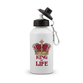 Бутылка спортивная с принтом King of Life - Король жизни в городе Новоалтайск, металл | емкость — 500 мл, в комплекте две пластиковые крышки и карабин для крепления | 