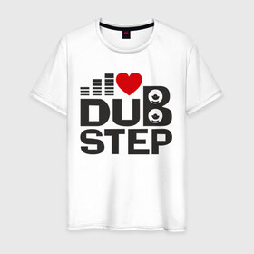 Мужская футболка хлопок с принтом Dubstep love в городе Новоалтайск, 100% хлопок | прямой крой, круглый вырез горловины, длина до линии бедер, слегка спущенное плечо. | Тематика изображения на принте: эквалайзер