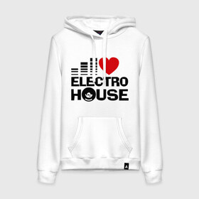 Женская толстовка хлопок с принтом Electro house love в городе Новоалтайск, френч-терри, мягкий теплый начес внутри (100% хлопок) | карман-кенгуру, эластичные манжеты и нижняя кромка, капюшон с подкладом и шнурком | эквалайзер