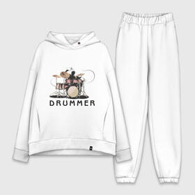 Женский костюм хлопок Oversize с принтом Drummer в городе Новоалтайск,  |  | drummer | барабанщик | барабаны | драммер | ударник | ударные