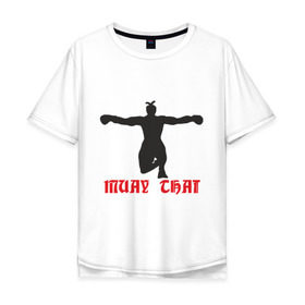 Мужская футболка хлопок Oversize с принтом Muay Thai (Муай Тай) (2) в городе Новоалтайск, 100% хлопок | свободный крой, круглый ворот, “спинка” длиннее передней части | емельяненко