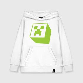 Детская толстовка хлопок с принтом Minecraft creeper green в городе Новоалтайск, 100% хлопок | Круглый горловой вырез, эластичные манжеты, пояс, капюшен | крипер